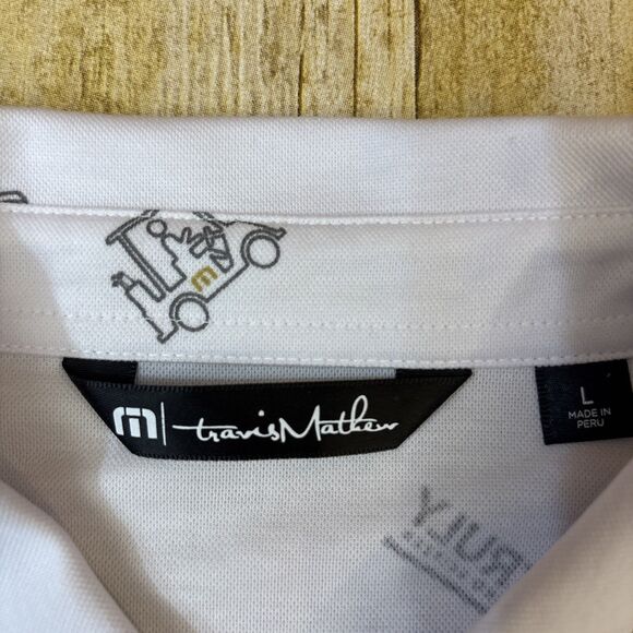 Travis Mathew Polo Shirt Large Truly Hard Seltzer All Over Pattern - Picture 9 of 14